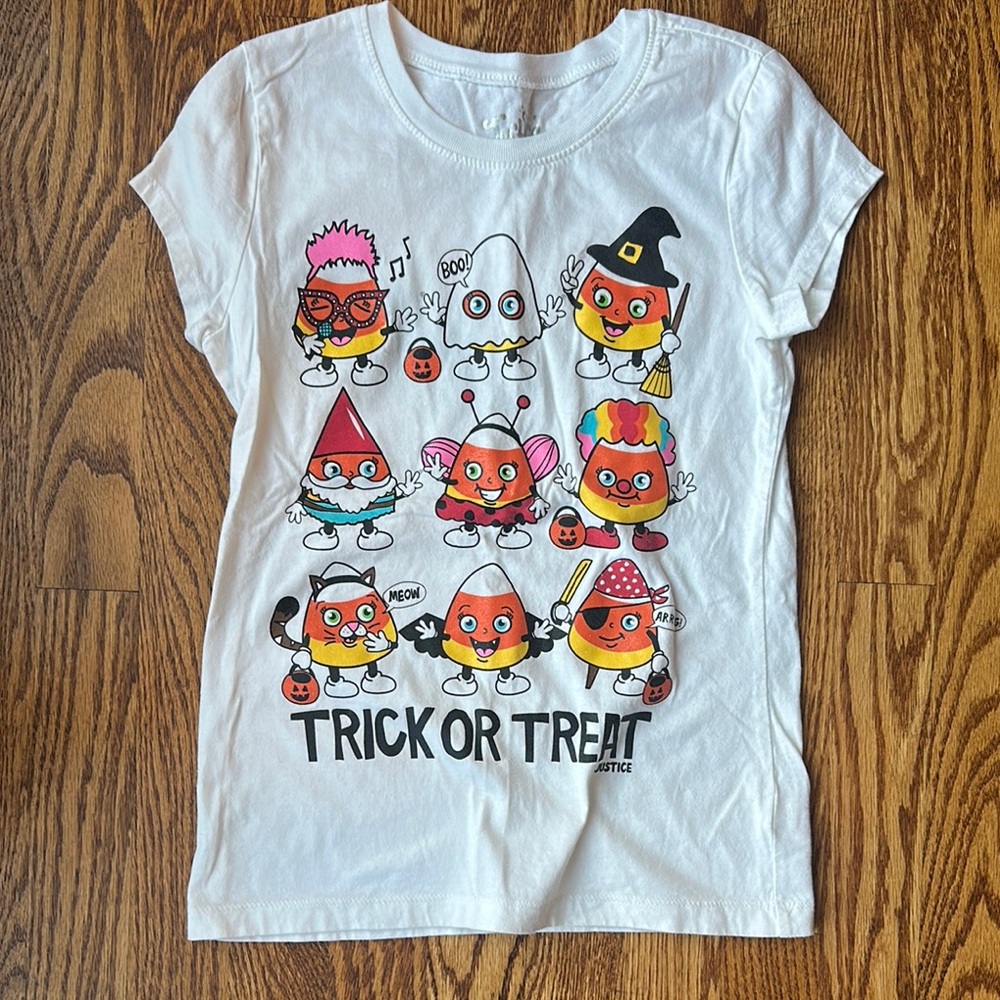 Justice White Trick or Treat Kids T-Shirt